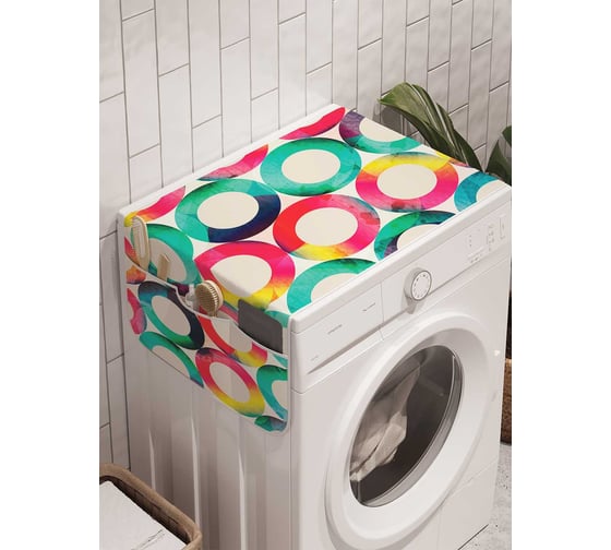 Органайзер для хранения Ambesonne "Радуга в кольцах" на стиральную машину, 45x120 см, cwm_20779 1