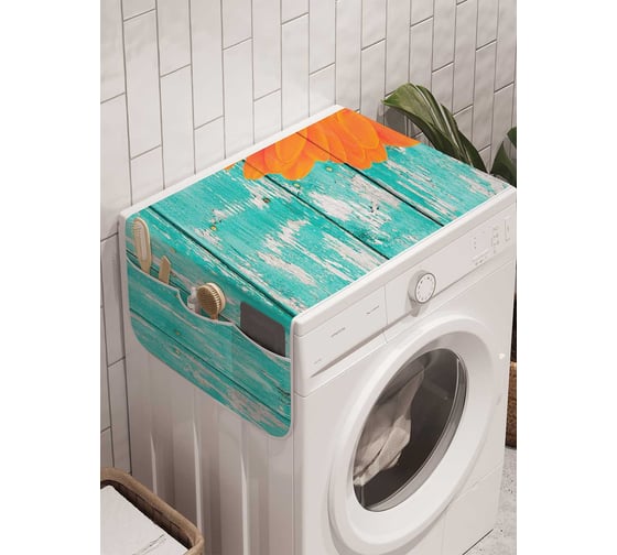 Органайзер для хранения Ambesonne "Цветок на заборе" на стиральную машину, 45x120 см, cwm_20970 1