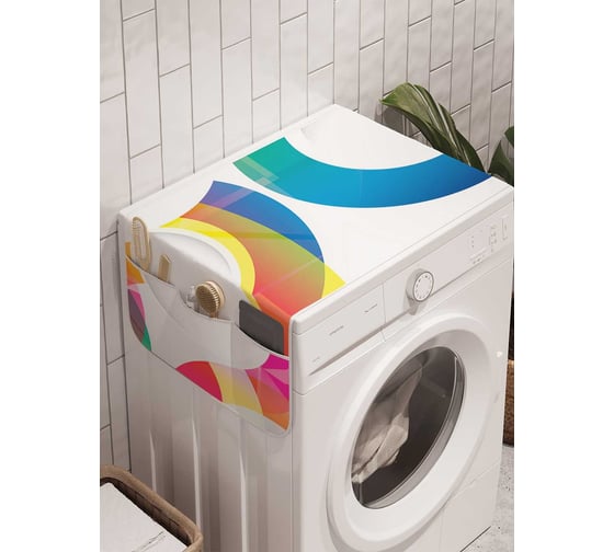 Органайзер для хранения Ambesonne "Цветные кольца" на стиральную машину, 45x120 см, cwm_22250 1