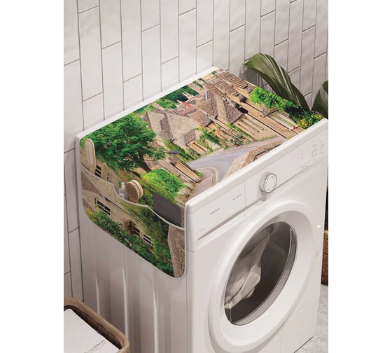 Органайзер для хранения Ambesonne "Лесные домики" на стиральную машину, 45x120 см, cwm_20639 1