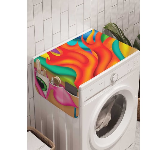 Органайзер для хранения Ambesonne "Эмоции в красках" на стиральную машину, 45x120 см, cwm_22202 1