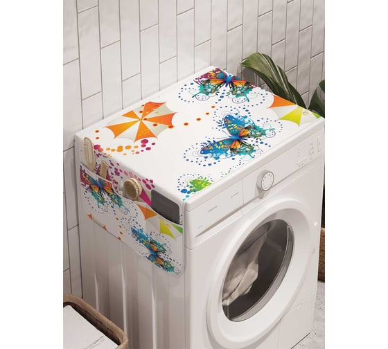 Органайзер для хранения Ambesonne "Цирковые бабочки" на стиральную машину, 45x120 см, cwm_15883 1