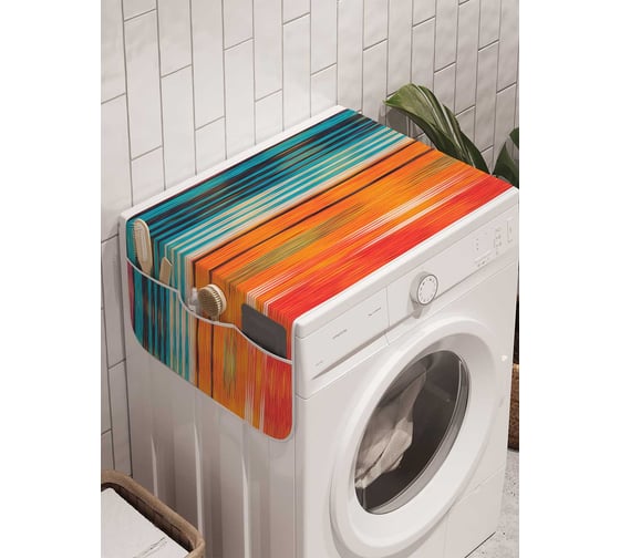 Органайзер для хранения Ambesonne "Красочные полосы" на стиральную машину, 45x120 см, cwm_20618 1
