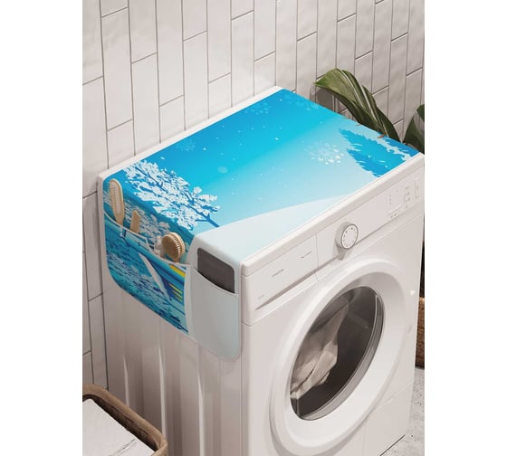 Органайзер для хранения Ambesonne "Лесной снеговик" на стиральную машину, 45x120 см, cwm_20029 1