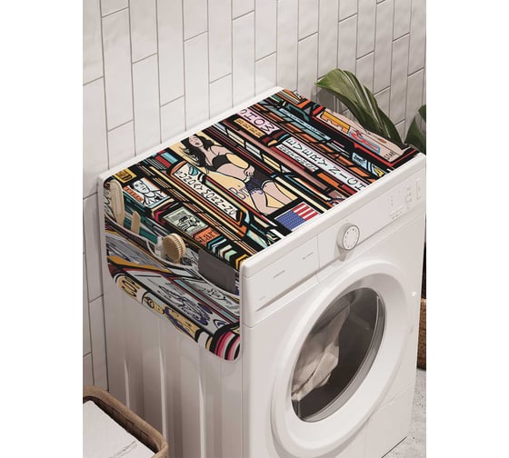 Органайзер для хранения Ambesonne "Уличная реклама" на стиральную машину, 45x120 см, cwm_2538