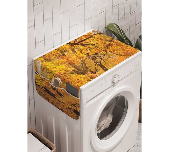 Органайзер для хранения Ambesonne "Желтеющий лес" на стиральную машину, 45x120 см, cwm_15747 1
