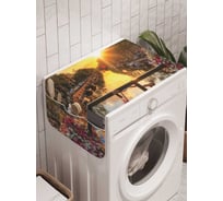 Органайзер для хранения Ambesonne "Велосипеды на мосту" на стиральную машину, 45x120 см, cwm_2038