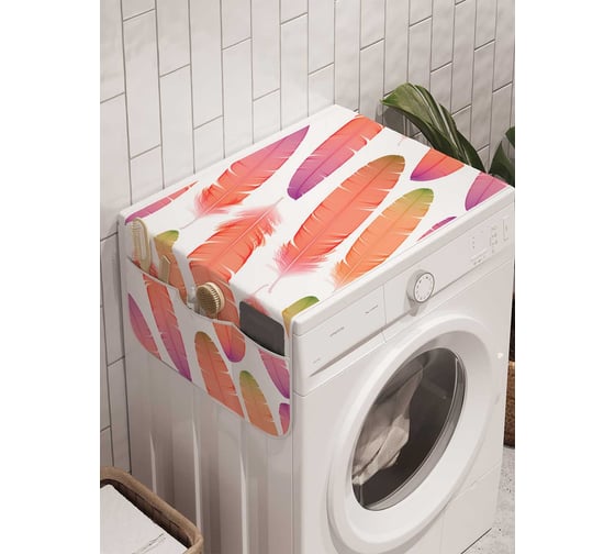 Органайзер для хранения Ambesonne "Течение из перьев" на стиральную машину, 45x120 см, cwm_20211