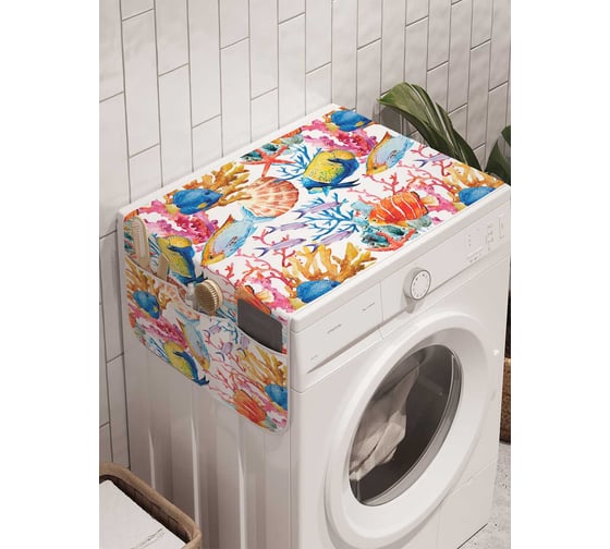Органайзер для хранения Ambesonne "Океанская фантазия" на стиральную машину, 45x120 см, cwm_20582 1