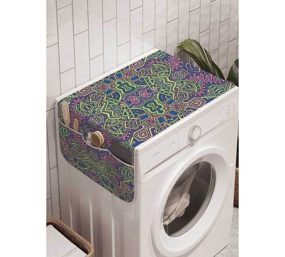 Органайзер для хранения Ambesonne "Цветной орнамент" на стиральную машину, 45x120 см, cwm_18650 1