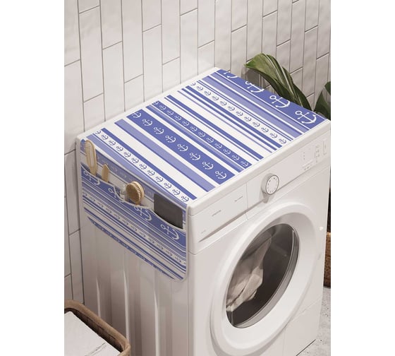 Органайзер для хранения Ambesonne "Якоря и линии" на стиральную машину, 45x120 см, cwm_20768 1