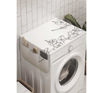 Органайзер для хранения Ambesonne "Цветущее дерево с пальмами" на стиральную машину, 45x120 см, cwm_10013