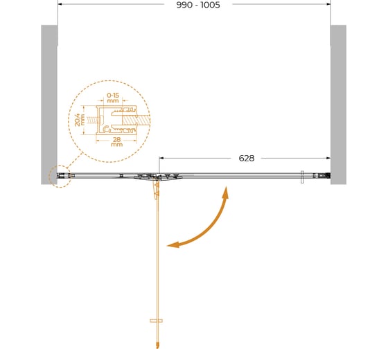 Душевая дверь Cezares LINER-B-12-100-C-Cr-L