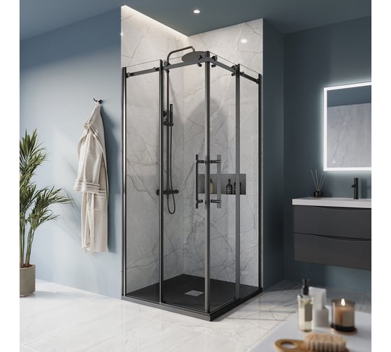 Душевой уголок BelBagno MARINO-A-2-100-C-NERO 1