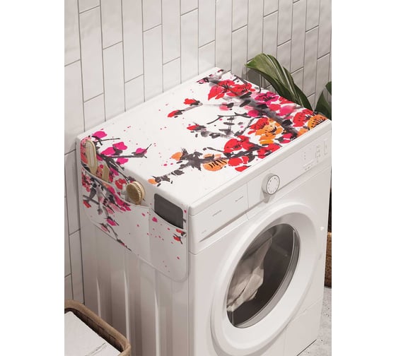 Органайзер для хранения Ambesonne "Цветы безумия" на стиральную машину, 45x120 см, cwm_19979 1
