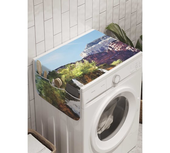 Органайзер для хранения Ambesonne "Водопад в солнечных горах" на стиральную машину, 45x120 см, cwm_10099 1