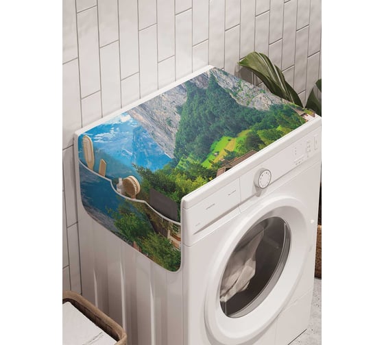 Органайзер для хранения Ambesonne "Горное поселение" на стиральную машину, 45x120 см, cwm_20636 1
