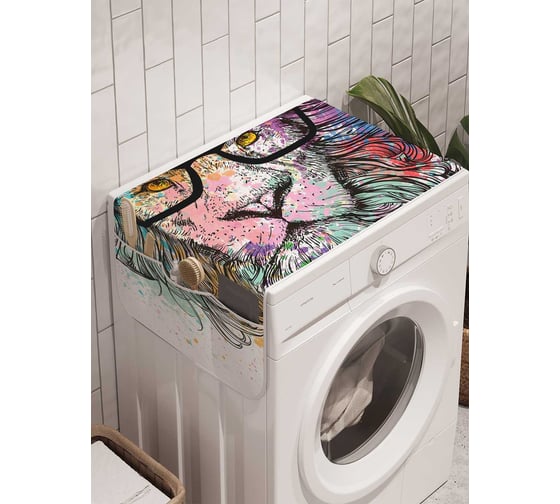 Органайзер для хранения Ambesonne "Стильный лев" на стиральную машину, 45x120 см, cwm_21058 1