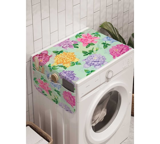 Органайзер для хранения Ambesonne "Цветочный сад" на стиральную машину, 45x120 см, cwm_20483 1