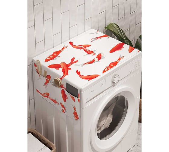 Органайзер для хранения Ambesonne "Рыбный хаос" на стиральную машину, 45x120 см, cwm_21273 1