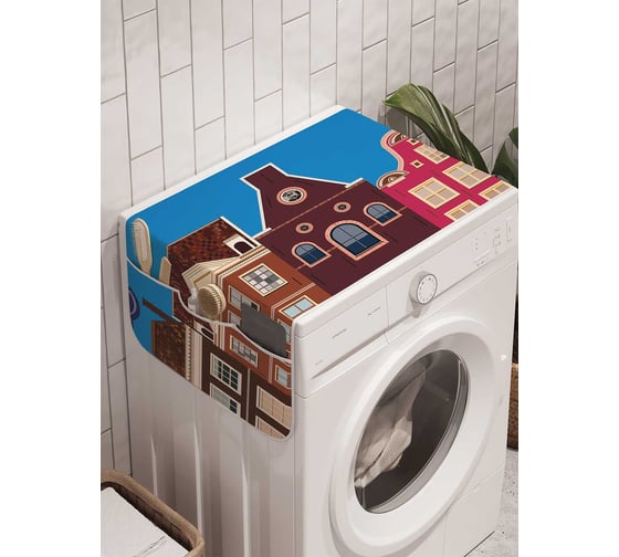 Органайзер для хранения Ambesonne "Облачные крыши" на стиральную машину, 45x120 см, cwm_26100 1