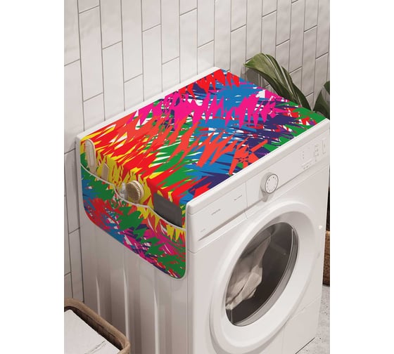 Органайзер для хранения Ambesonne "Красочные мазки" на стиральную машину, 45x120 см, cwm_29889 1