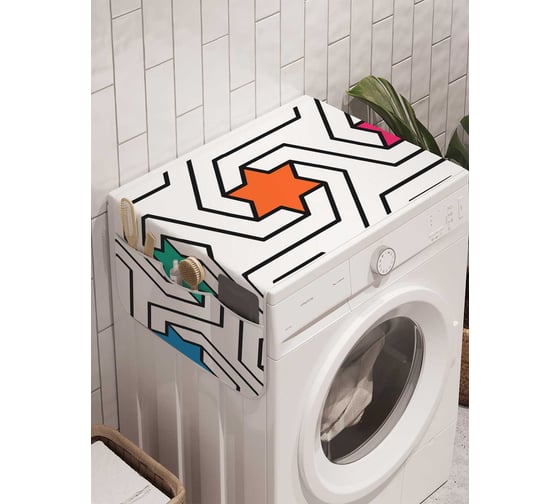 Органайзер для хранения Ambesonne "Узоры со звездами" на стиральную машину, 45x120 см, cwm_18388 1