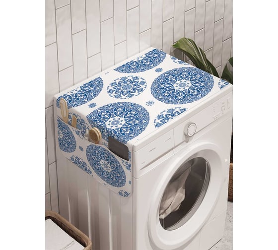 Органайзер для хранения Ambesonne "Цветочный узор" на стиральную машину, 45x120 см, cwm_18374 1