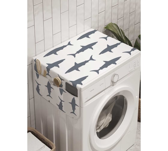 Органайзер для хранения Ambesonne "Парад акул" на стиральную машину, 45x120 см, cwm_11859 1