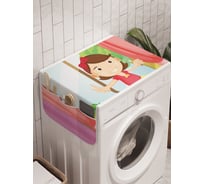 Органайзер для хранения Ambesonne "Девочка с котенком" на стиральную машину, 45x120 см, cwm_1187