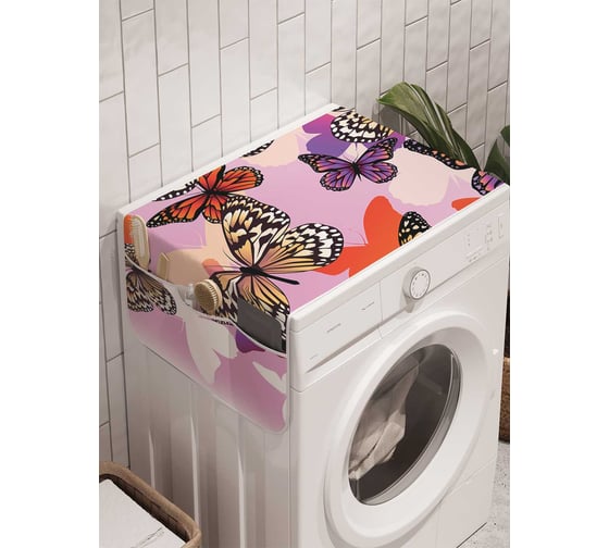 Органайзер для хранения Ambesonne "Бабочки стремятся к цели" на стиральную машину, 45x120 см, cwm_2955