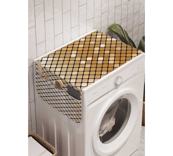 Органайзер для хранения Ambesonne "Блеск квадратов" на стиральную машину, 45x120 см, cwm_28361 1