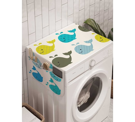Органайзер для хранения Ambesonne "Пятнистые киты" на стиральную машину, 45x120 см, cwm_26877