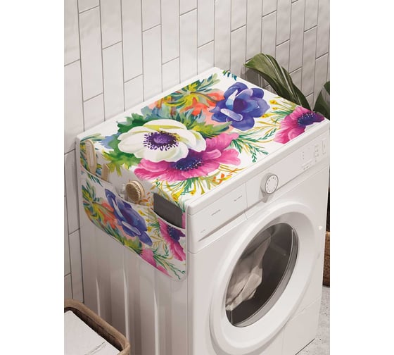 Органайзер для хранения Ambesonne "Апрельские букеты" на стиральную машину, 45x120 см, cwm_29438
