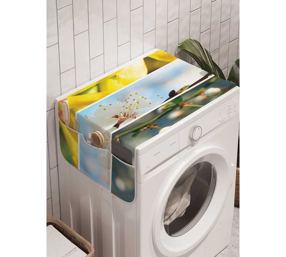 Органайзер для хранения Ambesonne "Цветочные параллели" на стиральную машину, 45x120 см, cwm_18449 1