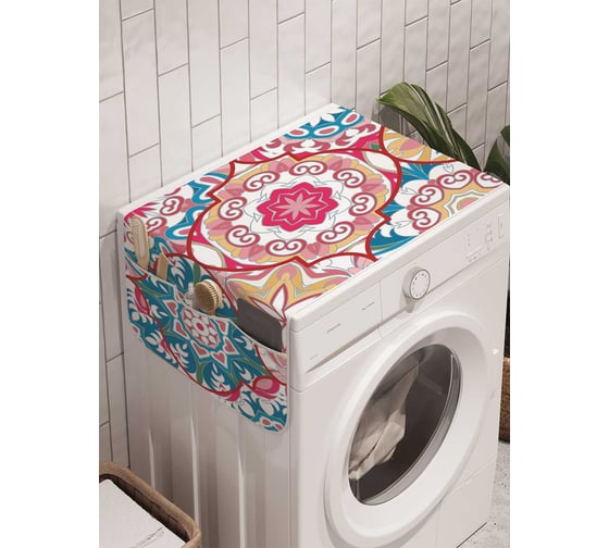 Органайзер для хранения Ambesonne "Цветочное марево" на стиральную машину, 45x120 см, cwm_17001 1