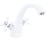 Смеситель для умывальника Doron DL 1516W-N , 1/2 керамика, белый/хром, излив короткий, п/г (1/10) 019632 1