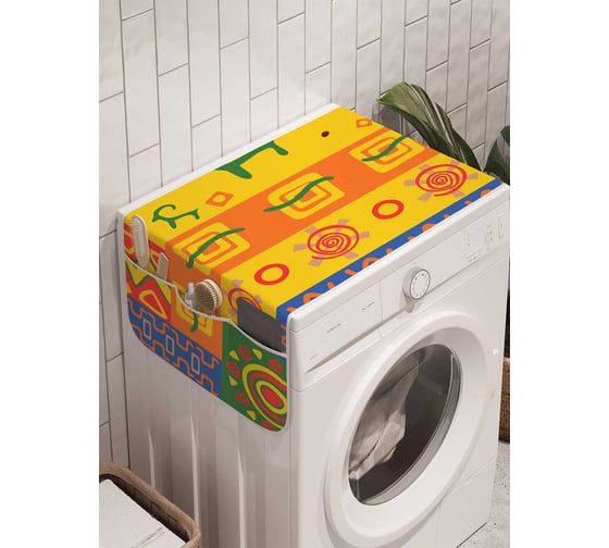 Органайзер для хранения Ambesonne "Африка в рисунках" на стиральную машину, 45x120 см, cwm_17570 1