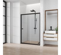 Дверь в душевую нишу GuteWetter GWMPKB019D2-07 140x200 см, цвет фурнитуры черный матовый, цвет стекла бесцветный, стекло закаленное 6 мм 4698033032103