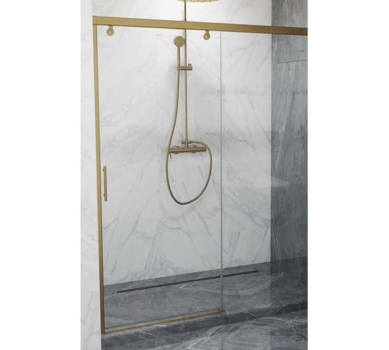 Дверь в душевую нишу GuteWetter GWMPSLD862 155x200 см, цвет фурнитуры бронзовый, цвет стекла бесцветный, стекло закаленное 8 мм / 6 мм, открывание двери левое / правое 4698032996529