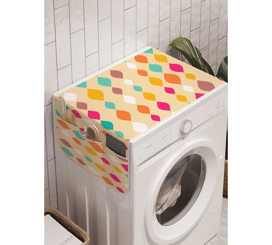 Органайзер для хранения Ambesonne "Цветные узоры" на стиральную машину, 45x120 см, cwm_17442 1