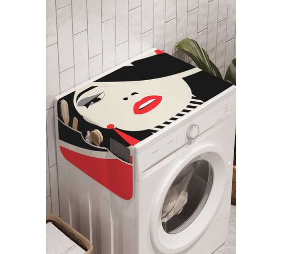 Органайзер для хранения Ambesonne "Дамочка в шляпе" на стиральную машину, 45x120 см, cwm_23801 1
