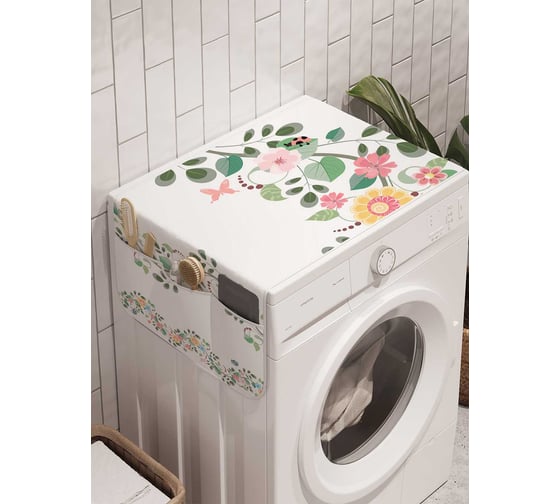 Органайзер для хранения Ambesonne "Цветочные волны" на стиральную машину, 45x120 см, cwm_26315 1