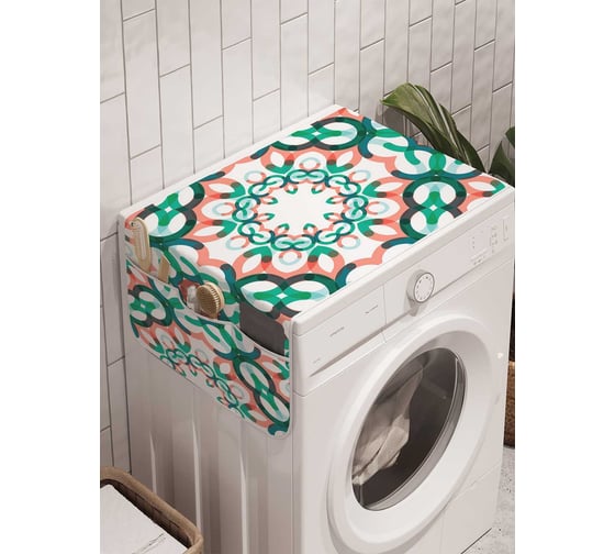 Органайзер для хранения Ambesonne "Цветочная цепь" на стиральную машину, 45x120 см, cwm_28021 1