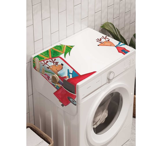 Органайзер для хранения Ambesonne "Рождественская встреча" на стиральную машину, 45x120 см, cwm_24122 1