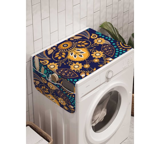 Органайзер для хранения Ambesonne "Цветочное золото" на стиральную машину, 45x120 см, cwm_23220 1