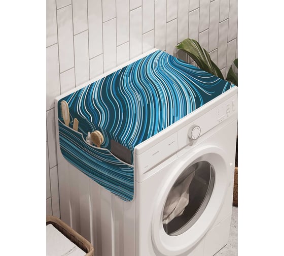 Органайзер для хранения Ambesonne "Синие вихри" на стиральную машину, 45x120 см, cwm_213169 1