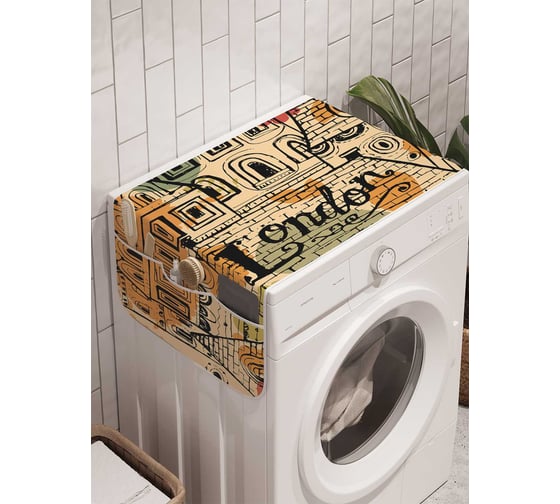 Органайзер для хранения Ambesonne "Лондонский район" на стиральную машину, 45x120 см, cwm_2951 1