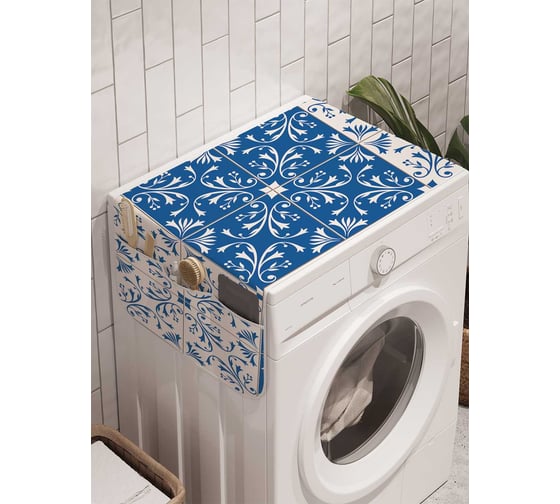 Органайзер для хранения Ambesonne "Плитка с цветочными узорами" на стиральную машину, 45x120 см, cwm_17026 1