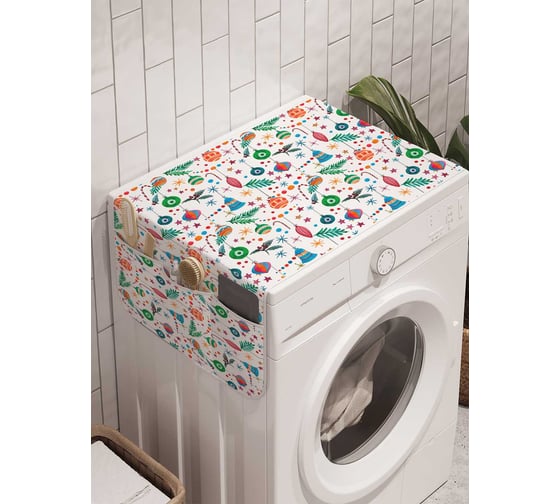 Органайзер для хранения Ambesonne "Новогодний совет" на стиральную машину, 45x120 см, cwm_24114 1